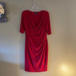 Red Lauren Ralph Lauren Formal Cowl Dress